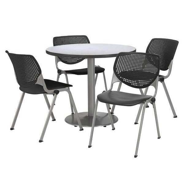 Kfi Round 36 W, 36 L, 29 H, Laminate Top, Grey - T36RD-B1922SL-GN-2300-P10