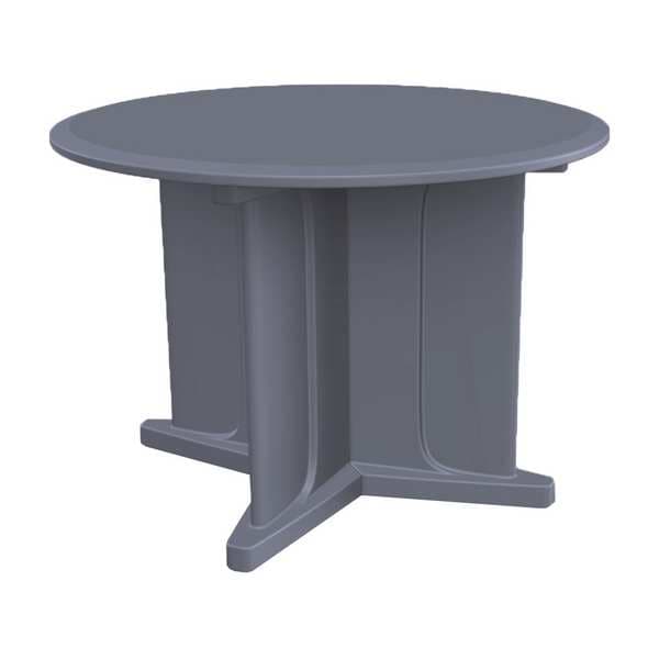 Cortech Circle Table, 48 in W, 48 in L, 29 in H, Polyethylene Top, Blue Gray - 66751BG