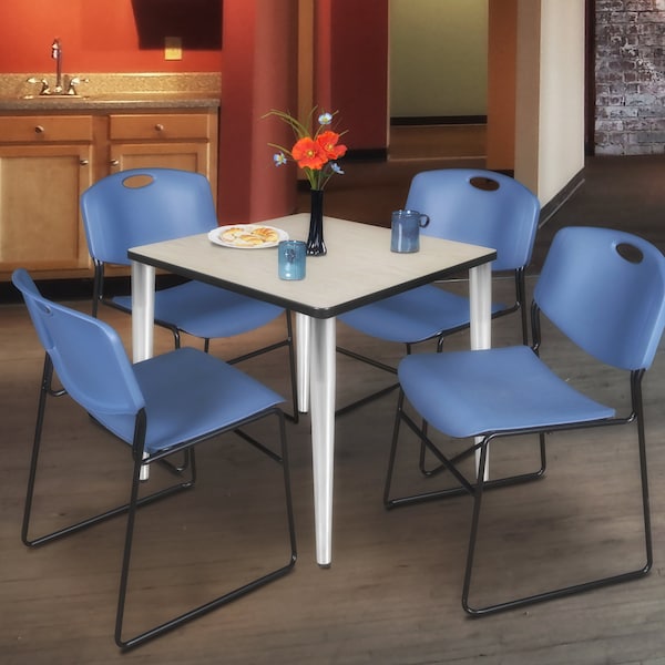 Regency Kahlo Square Table & Chair Sets, 36 W, 36 L, 29 H, Wood, Metal, Polypropylene Top, Maple - TPL3636PLCM44BE