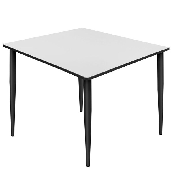 Regency Kahlo Square & Round Tables, 48 W, 48 L, 29 H, Wood, Metal Top, White - TPL4848WHBK