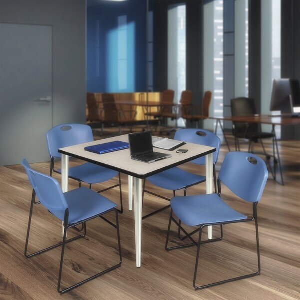 Regency Kahlo Square Table & Chair Sets, 42 W, 42 L, 29 H, Wood, Metal, Polypropylene Top, Maple - TPL4242PLCM44BE