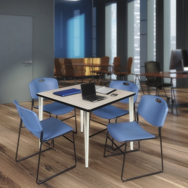 Regency Kahlo Square Table & Chair Sets, 42 W, 42 L, 29 H, Wood, Metal, Polypropylene Top, Maple - TPL4242PLCM44BE