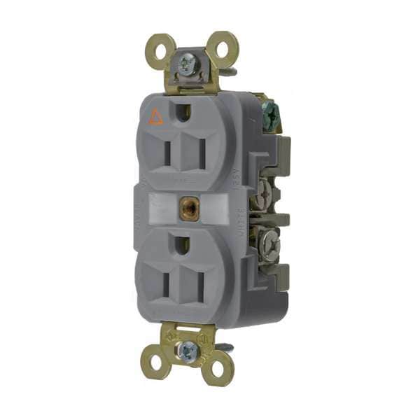 Hubbell 15A Duplex Receptacle 125VAC 5-15R GY - IG5262GY