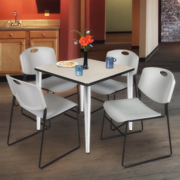 Regency Kahlo Square Table & Chair Sets, 30 W, 30 L, 29 H, Wood, Metal, Polypropylene Top, Maple - TPL3030PLCM44GY
