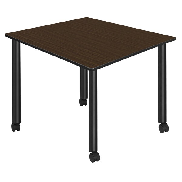 Regency Square Kee Medium Breakroom Table, 42 in W, 42 in L, Neo Walnut - TBMC4242NWBK