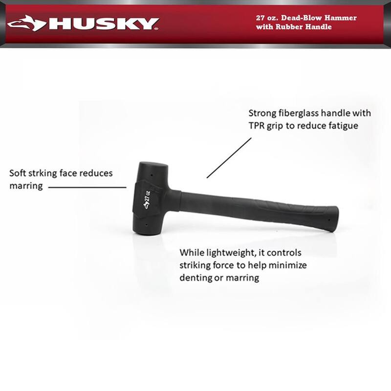 Husky 27 oz. Dead-Blow Hammer with Rubber Handle - 99816
