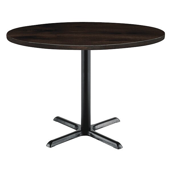 Kfi Round KFI Urban Loft 42" Round Top Breakroom Table, Espresso Finish, Black X Base, Standard Height - T42RD-B2025BK-LFT-ES