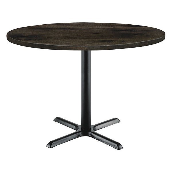 Kfi Round Urban Loft Table, Barnwood, 42"Dx29"H, 42" W, 29" (Cafe Height) H, Wood Top, Barnwood - T42RD-B2025BK-LFT-BN