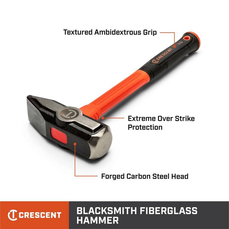 Crescent 4 lbs. Fiberglass Blacksmith Hammer - CHFBS64