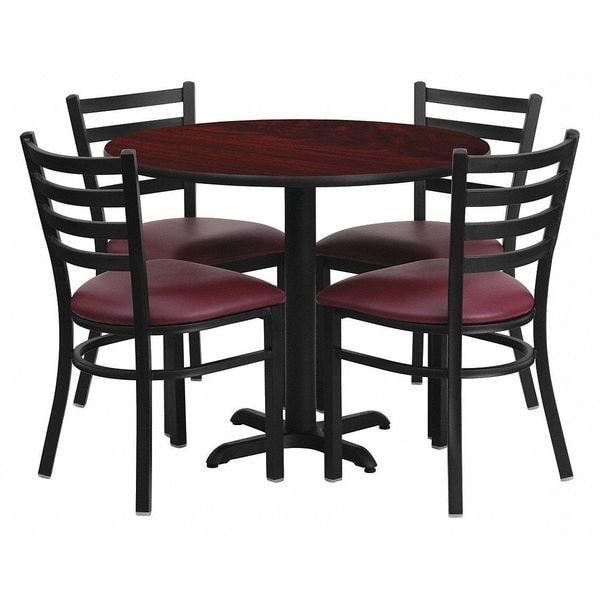 Flash Furniture Round Laminate Table, 36" W, 36" L, 30" H, Laminate Top, Wood Grain - HDBF1006-GG