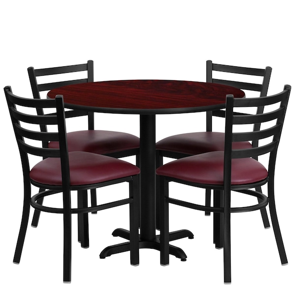Flash Furniture Round Laminate Table, 36" W, 36" L, 30" H, Laminate Top, Wood Grain - HDBF1006-GG