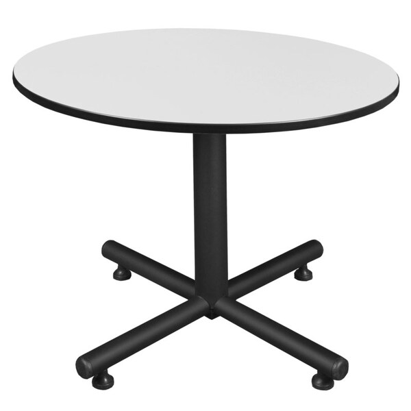 Regency Kobe Square & Round Tables, 48 W, 48 L, 29 H, Wood, Metal Top, White - TKB48RNDWH