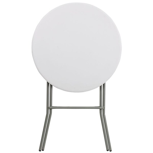 Atlas Commercial Products TitanPRO 32 Blow Molded Plastic Folding Cocktail Table - PFT2-WHT-32RBAR