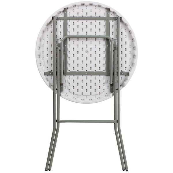 Atlas Commercial Products TitanPRO 32 Blow Molded Plastic Folding Cocktail Table - PFT2-WHT-32RBAR