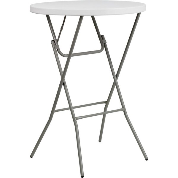 Atlas Commercial Products TitanPRO 32 Blow Molded Plastic Folding Cocktail Table - PFT2-WHT-32RBAR