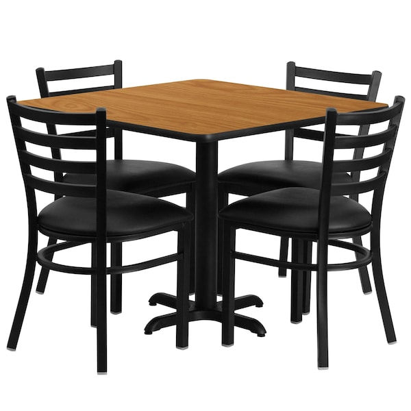 Flash Furniture Square Natural Laminate Table, 36" W, 36" L, 30" H, Laminate Top, Wood Grain - HDBF1015-GG
