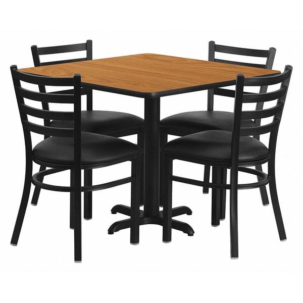Flash Furniture Square Natural Laminate Table, 36" W, 36" L, 30" H, Laminate Top, Wood Grain - HDBF1015-GG