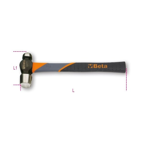 Beta 32 oz Ball pein Hammer, Fibre shafts, OAL 380mm - 013770590