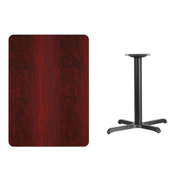Flash Furniture Rectangle Laminate Table, 30" W, 42" L, 31.125" H, Laminate Top, Wood Grain - XU-MAHTB-3042-T2230-GG