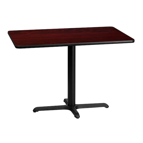 Flash Furniture Rectangle Laminate Table, 30" W, 42" L, 31.125" H, Laminate Top, Wood Grain - XU-MAHTB-3042-T2230-GG