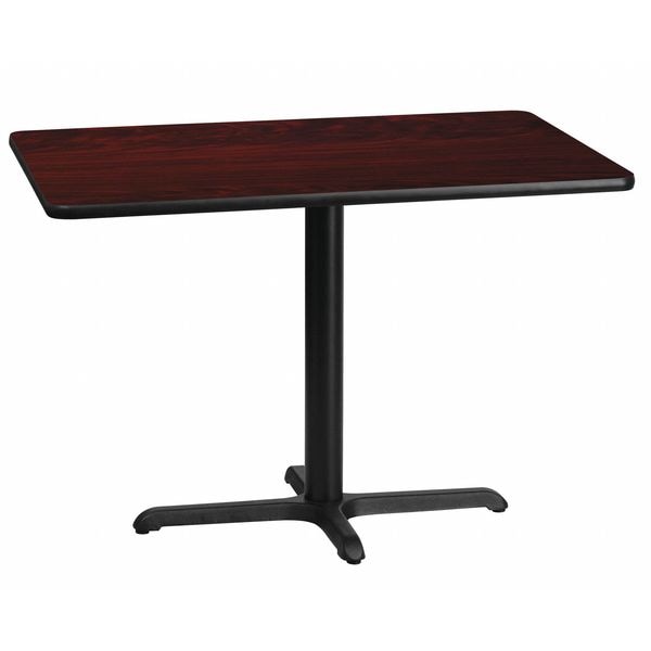 Flash Furniture Rectangle Laminate Table, 30" W, 42" L, 31.125" H, Laminate Top, Wood Grain - XU-MAHTB-3042-T2230-GG