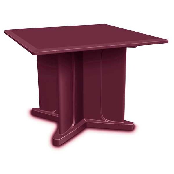 Cortech Square Table, 42 in W, 42 in L, 29 in H, Polyethylene Top, Burgundy - 66750BY