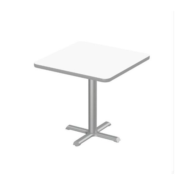 Correll Square Cafe Table, 36 in W, 36 in L, 29 in H, Particleboard Top, Frosty White - SXT36DES-80-98-13