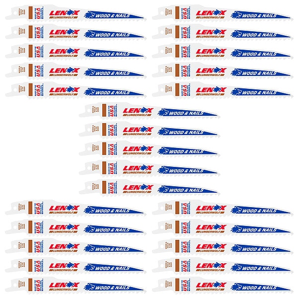 Lenox 6 TPI Reciprocating Saw Blades, 25 PK - 20530B656R