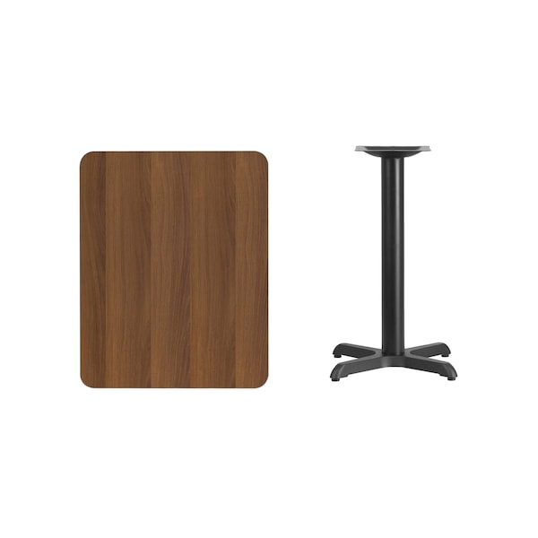 Flash Furniture Rectangle Walnut Table, Rectangle w/X-Base, 24"x30", 24" W, 30" L, 31.125" H, Laminate Top - XU-WALTB-2430-T2222-GG