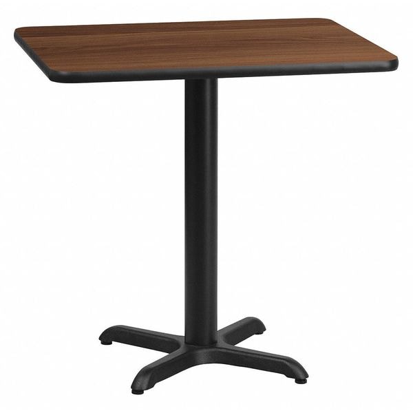 Flash Furniture Rectangle Walnut Table, Rectangle w/X-Base, 24"x30", 24" W, 30" L, 31.125" H, Laminate Top - XU-WALTB-2430-T2222-GG
