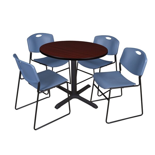 Cain Round Tables > Breakroom Tables > Cain Round Table & Chair Sets, Wood|Metal|Polypropylene Top - TB36RNDMH44BE