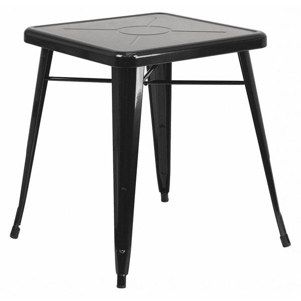 Flash Furniture Square 27.75" W, 27.75" L, 29" H, Metal Top, Black - CH-31330-29-BK-GG