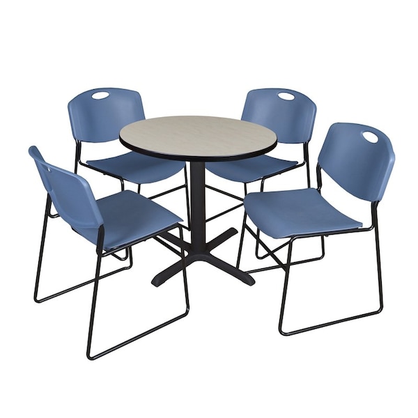 Cain Round Tables > Breakroom Tables > Cain Round Table & Chair Sets, Wood|Metal|Polypropylene Top - TB30RNDPL44BE