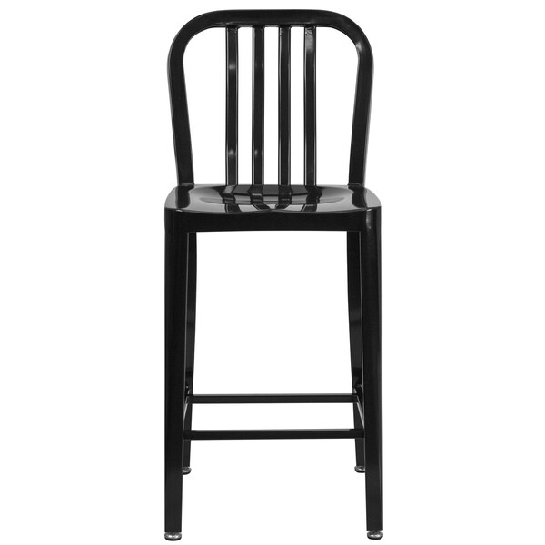 Flash Furniture 24" High Black Metal Counter Height Stool - CH-61200-24-BK-GG