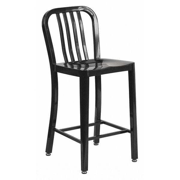 Flash Furniture 24" High Black Metal Counter Height Stool - CH-61200-24-BK-GG