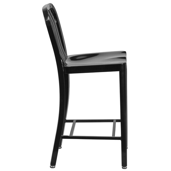 Flash Furniture 24" High Black Metal Counter Height Stool - CH-61200-24-BK-GG