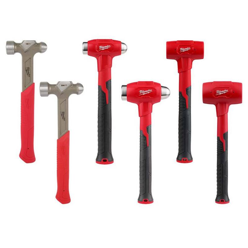 Milwaukee Dead Blow Ball Peen Hammer Set (6-Piece) - 48-22-9130-6PC
