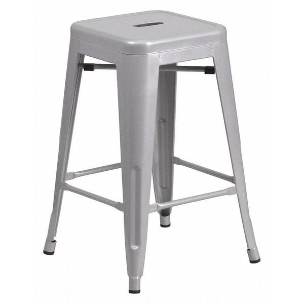 Flash Furniture 24" High Backless Silver Counter Height Stool - CH-31320-24-SIL-GG