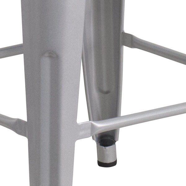 Flash Furniture 24" High Backless Silver Counter Height Stool - CH-31320-24-SIL-GG