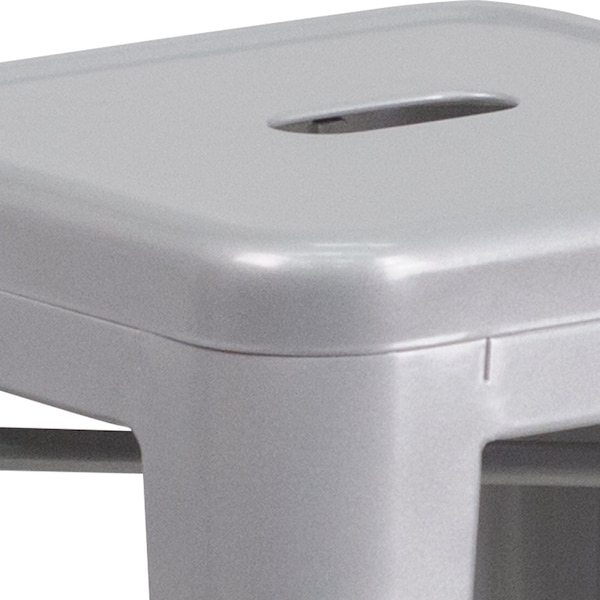 Flash Furniture 24" High Backless Silver Counter Height Stool - CH-31320-24-SIL-GG