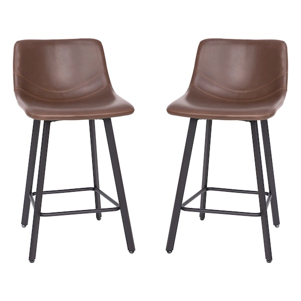 Flash Furniture 24" Chocolate Brown LeatherSoft Counter Stools, 2PK - CH-212069-24-DKBR-GG