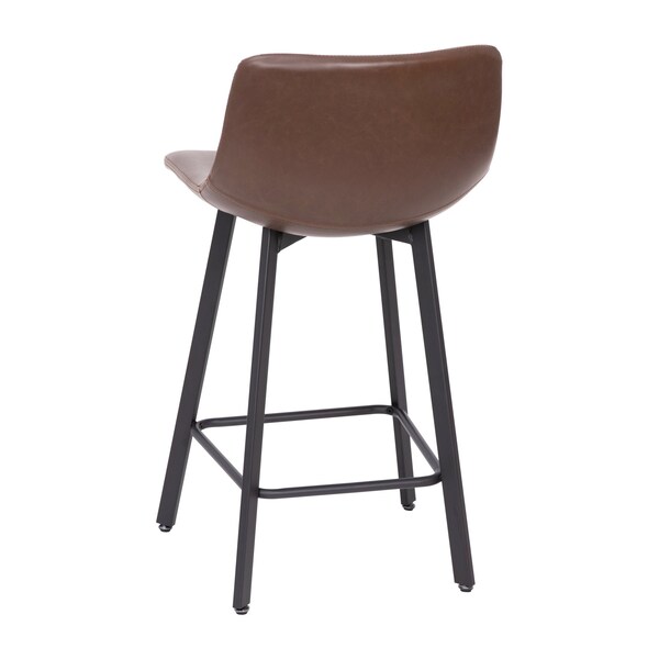 Flash Furniture 24" Chocolate Brown LeatherSoft Counter Stools, 2PK - CH-212069-24-DKBR-GG