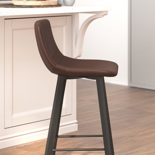 Flash Furniture 24" Chocolate Brown LeatherSoft Counter Stools, 2PK - CH-212069-24-DKBR-GG