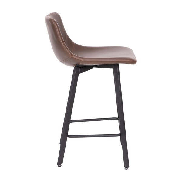 Flash Furniture 24" Chocolate Brown LeatherSoft Counter Stools, 2PK - CH-212069-24-DKBR-GG