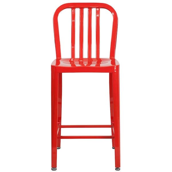 Flash Furniture 24" High Red Metal Counter Height Stool - CH-61200-24-RED-GG