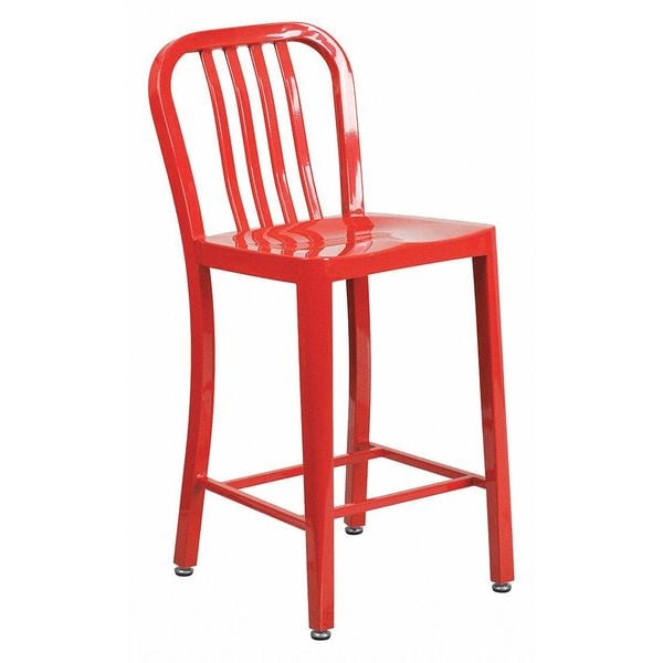 Flash Furniture 24" High Red Metal Counter Height Stool - CH-61200-24-RED-GG