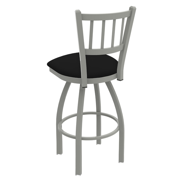 Holland Bar Stool Co 25" Swivel Counter Stool, Nickel Finish, Black Vinyl Seat - 82025ANBLKVINYL