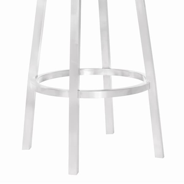 Armen Living Balboa 26" Counter Height Swivel Vintage Gray and Brushed Stainless Steel Bar Stool - LCBBBABSVG26