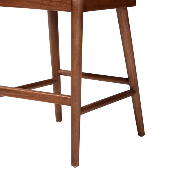 Baxton Studio bali & pari Denver Modern Bohemian Walnut Brown Finished Acacia Wood and Seagrass Counter Stool - 239-13365-ZORO