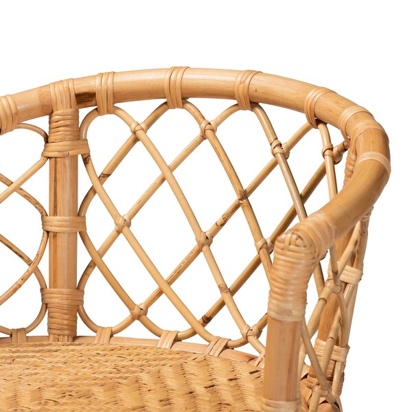 Baxton Studio Orchard Modern Bohemian Natural Brown Rattan Counter Stool - 203-12587